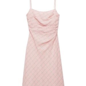 Mango Pink Plaid Maxi Dress